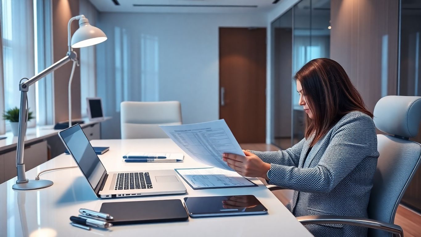Dental Bookkeeping Services For Practices And Doctors: Boost Efficiency With Fixed-Fee Plans Dental Professional Reviewing Bookkeeping Documents In An Office.
