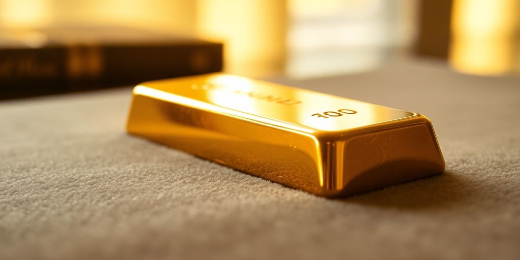 Un lingot d'or sur une surface en velours.