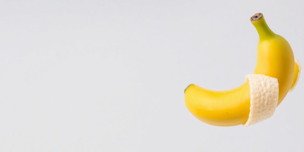 Ripe banana with yellow peel