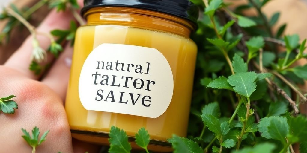 Natural tallow salve with herbs and skin cuts.