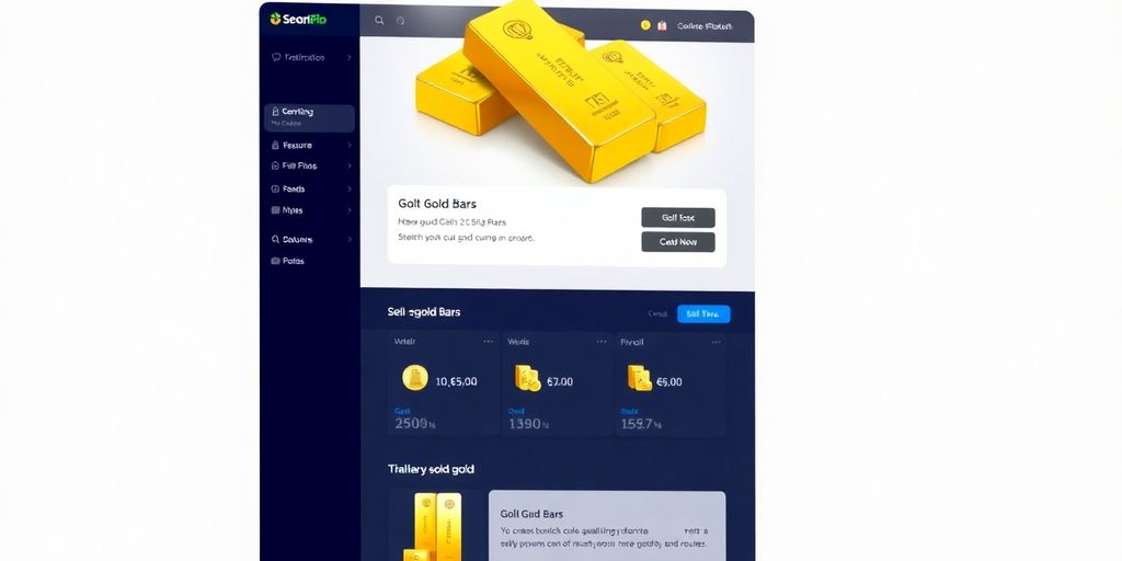 Plateforme sécurisée pour vendre des lingots d'or.