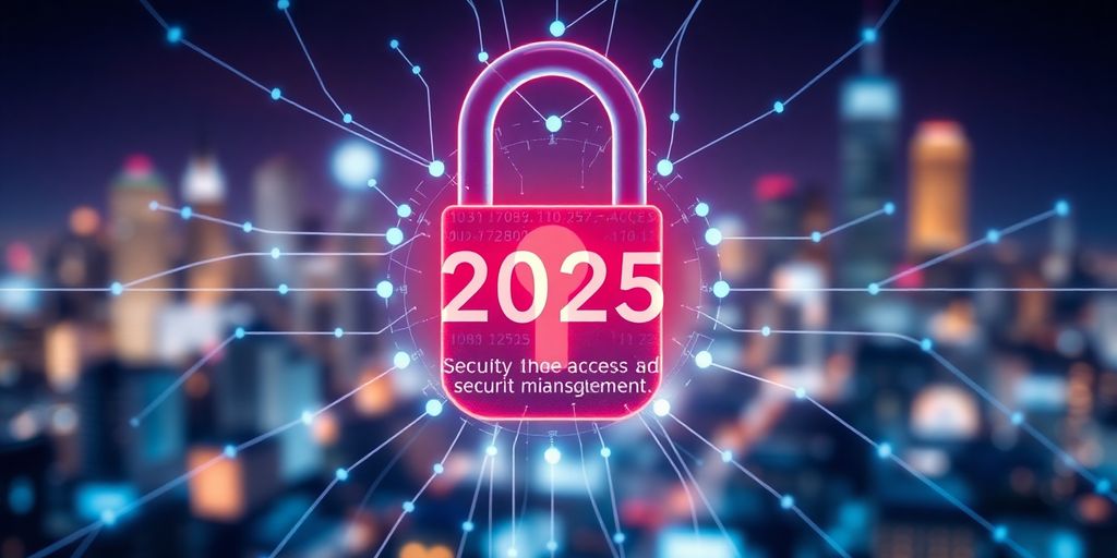 Digital lock on a network background, symbolising access security.