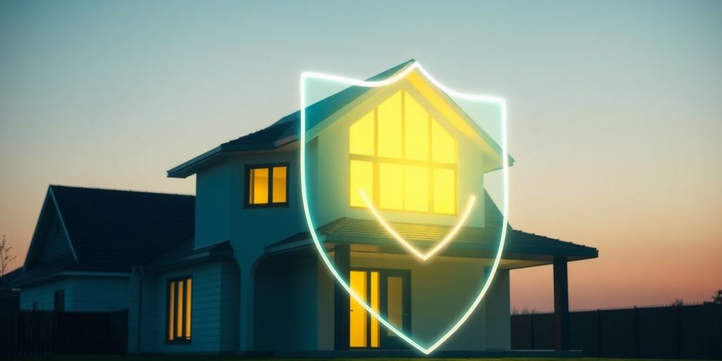 Casa protegida por un escudo brillante.