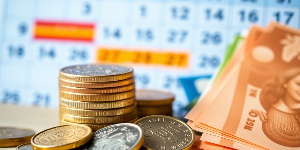 Australian money and calendar for income support payments.
