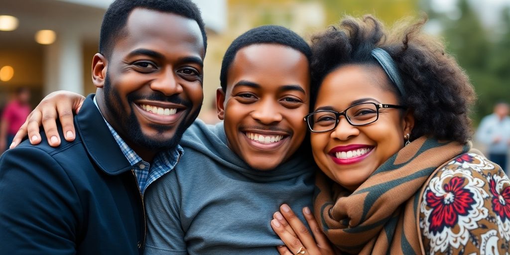 Xavier Worthy with his parents celebrating a milestone together.