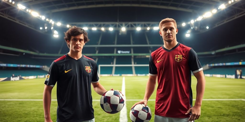 Arsenal stadium, two strikers, soccer ball.