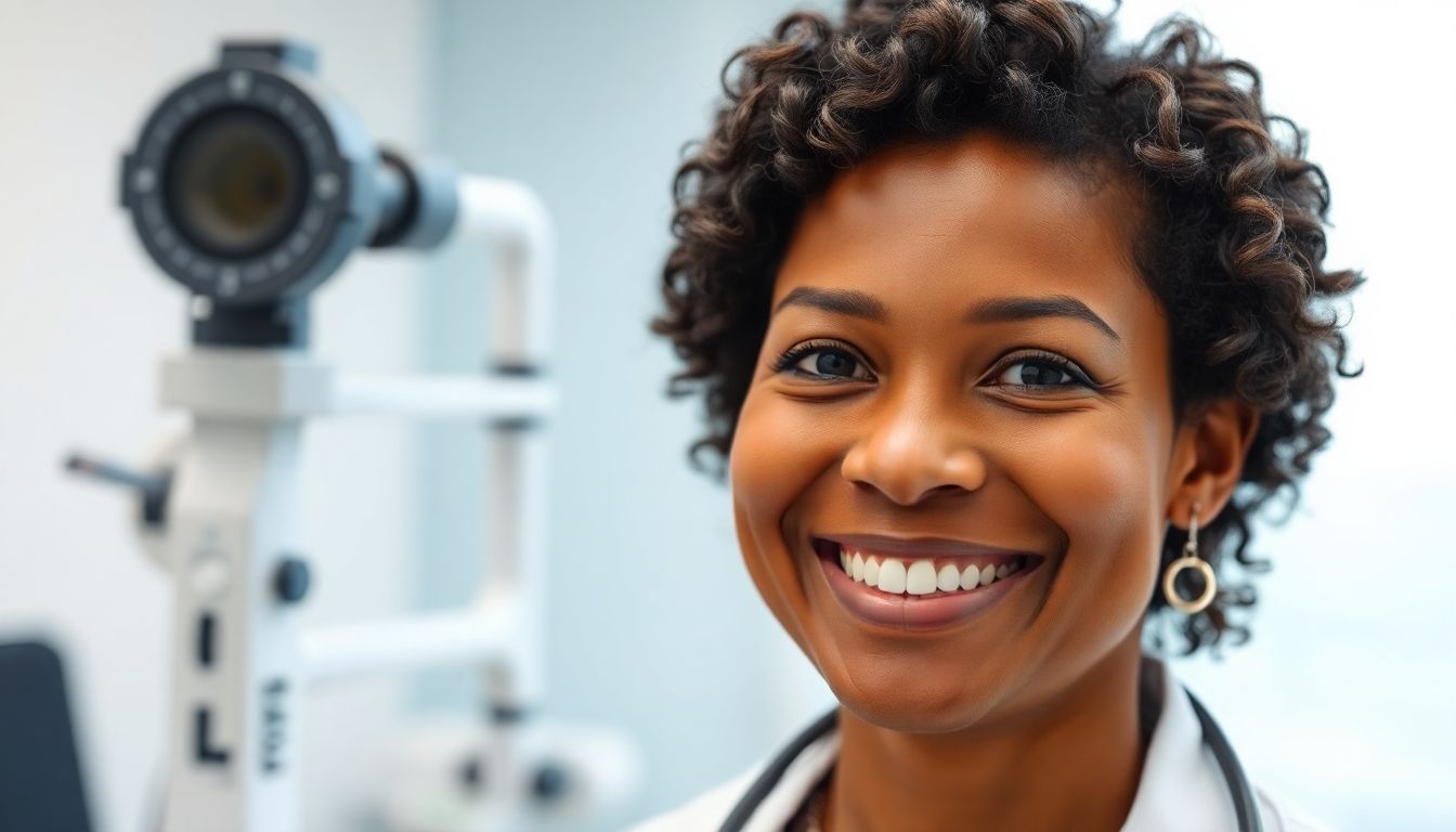 Strabismus bei Erwachsenen: Ärztin in Augenklinik