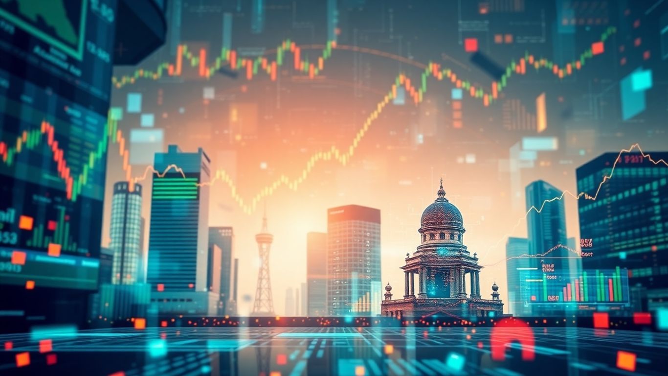 Indian financial markets with abstract trading activity and regulatory oversight.