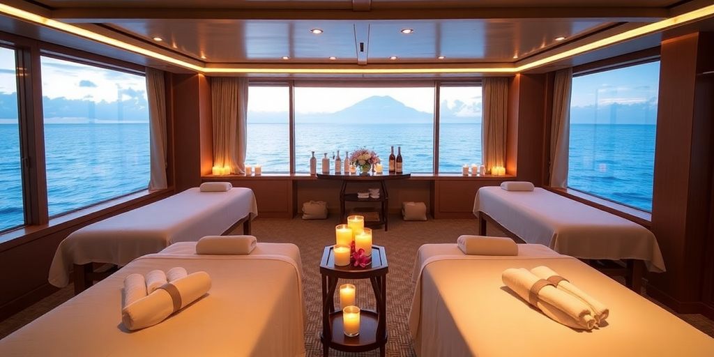 Spa amenities on a Paul Gauguin Cruise ship.