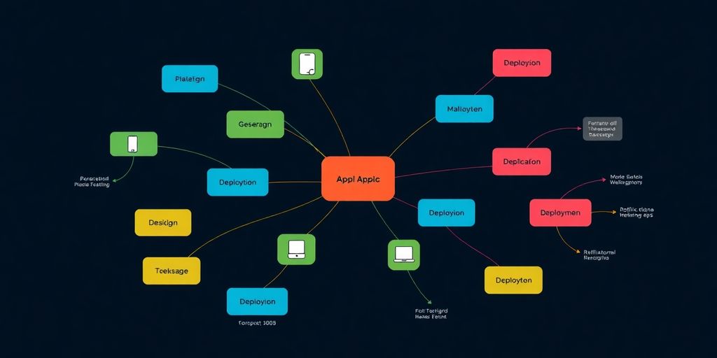 Flowchart of mobile app development process.