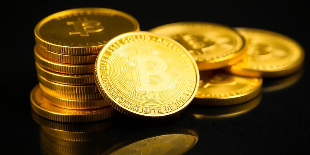 Pièces d'or empilées et brillantes