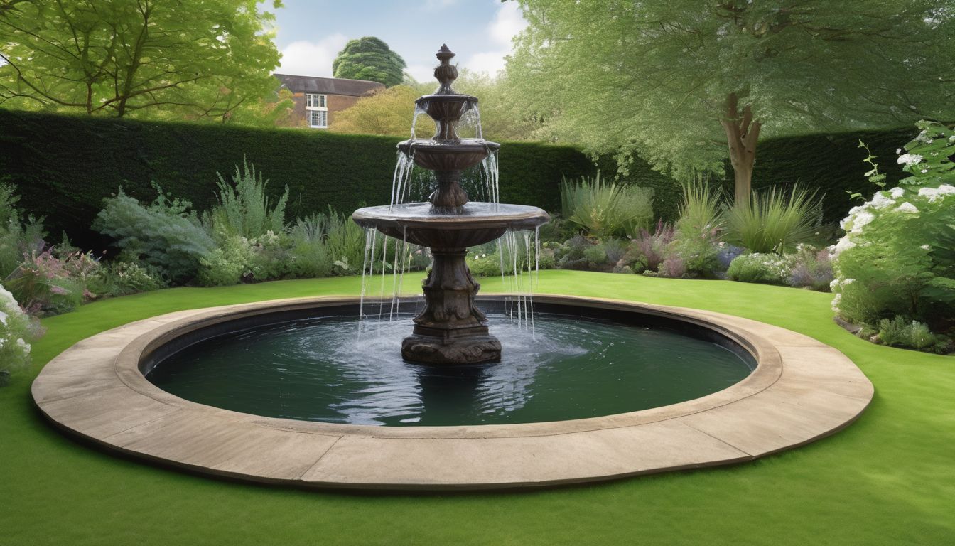 London garden pond fountain