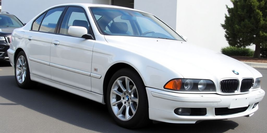 BMW 5 Series sedan with gleaming chrome wheels.