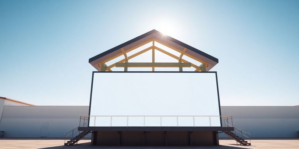 Bright exterior with a clear double-sided structure.