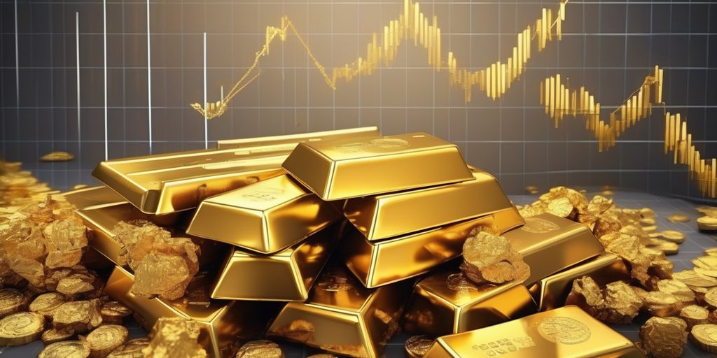gold bars and stock market graph