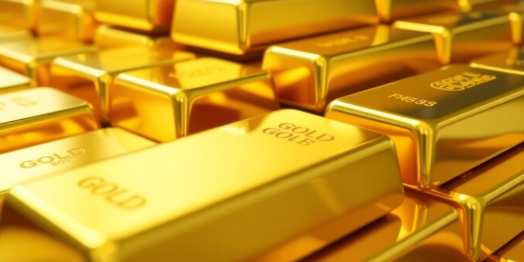 Gros lingots d'or empilés, brillants et attrayants.