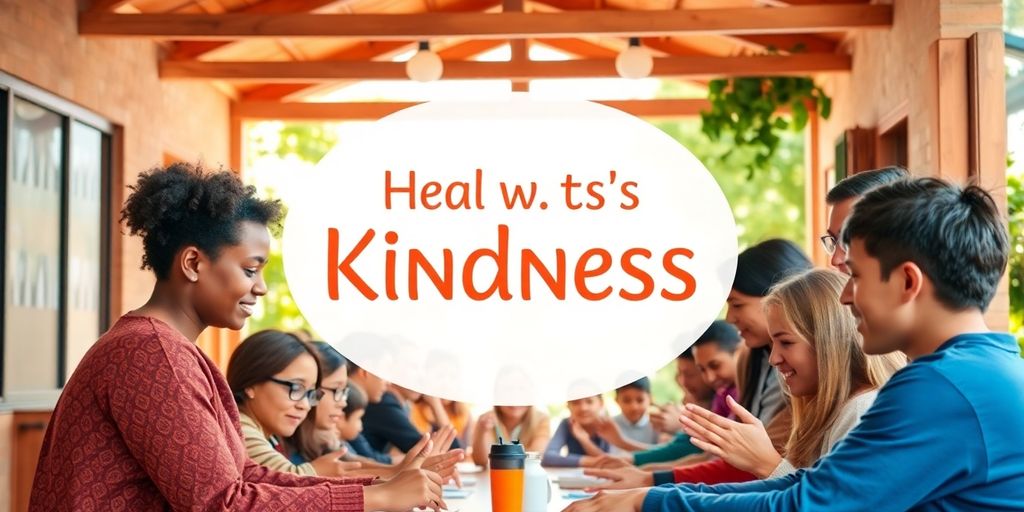 People helping each other in a vibrant community setting.