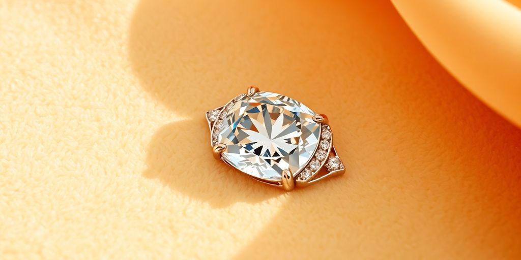 Bijou brillant sur un fond en velours.
