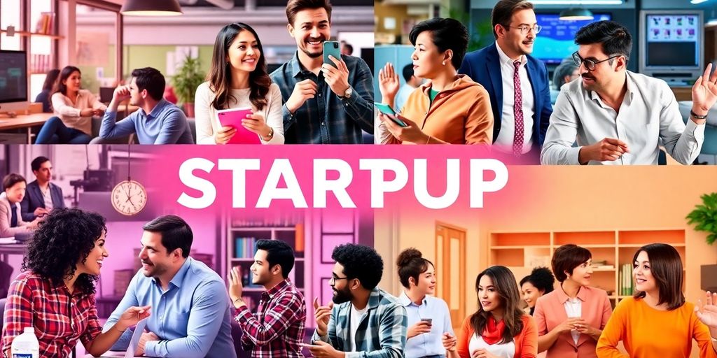 Collage of startup-themed TV show scenes with entrepreneurs.