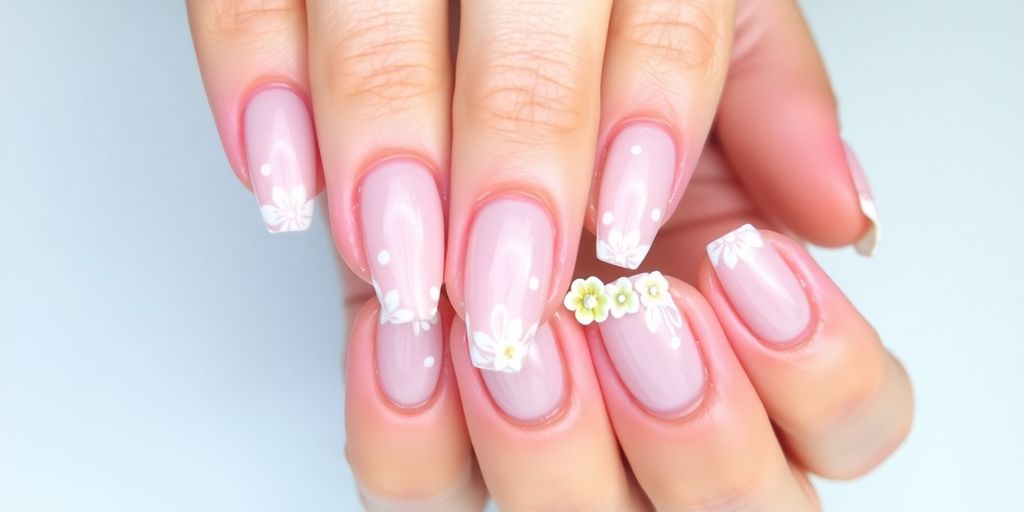 Unhas em gel decoradas com francesinha elegante.