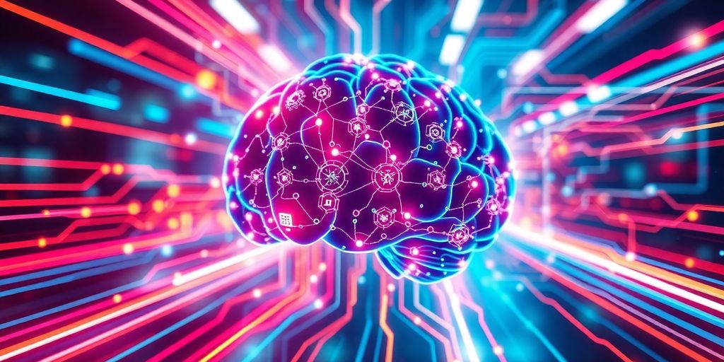 AI brain powering business growth and innovation.