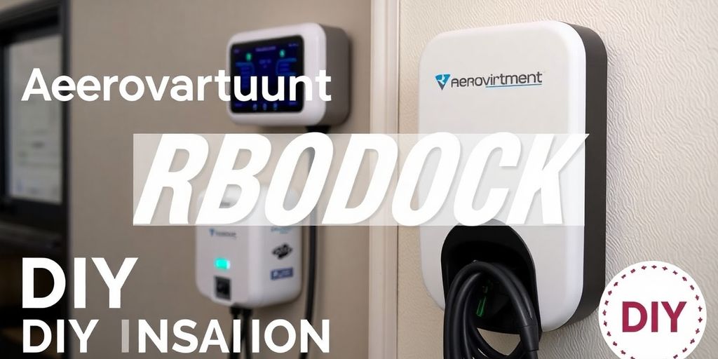 Aerovironment TurboDock charging station mounted in a garage.