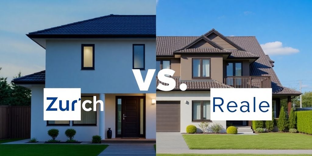 Comparación visual de seguros de hogar Zurich y Reale.