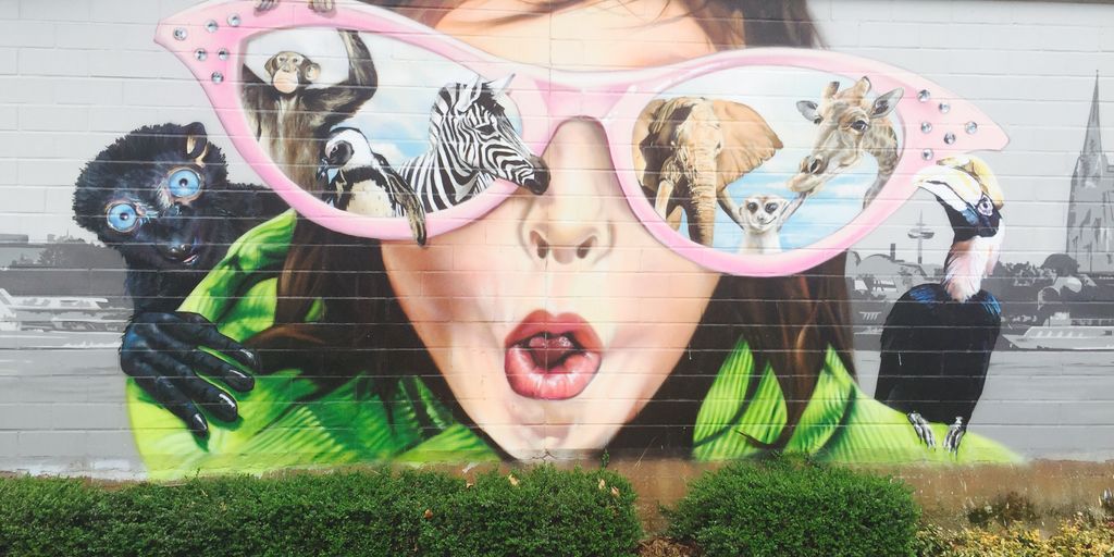 Birmingham cityscape with art galleries and street art supplies