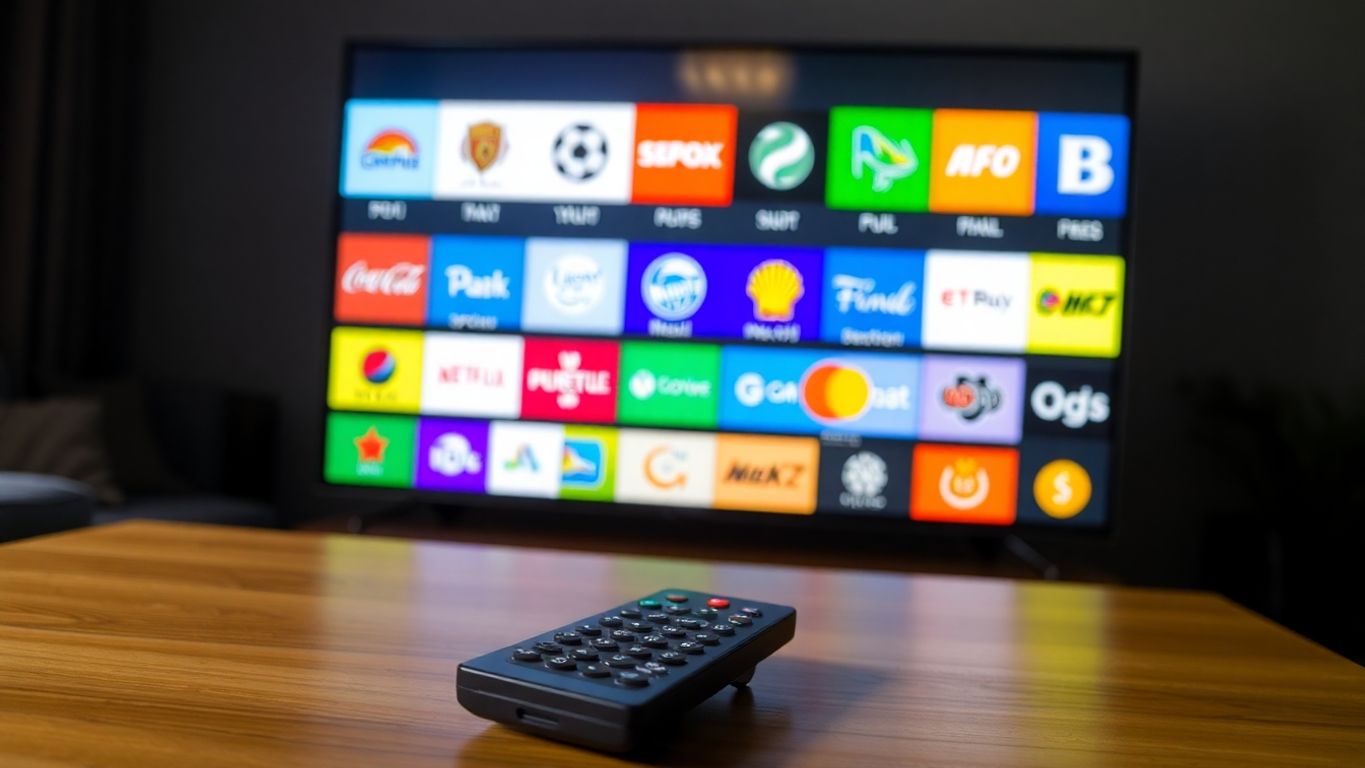 Télévision avec un menu de chaînes IPTV.