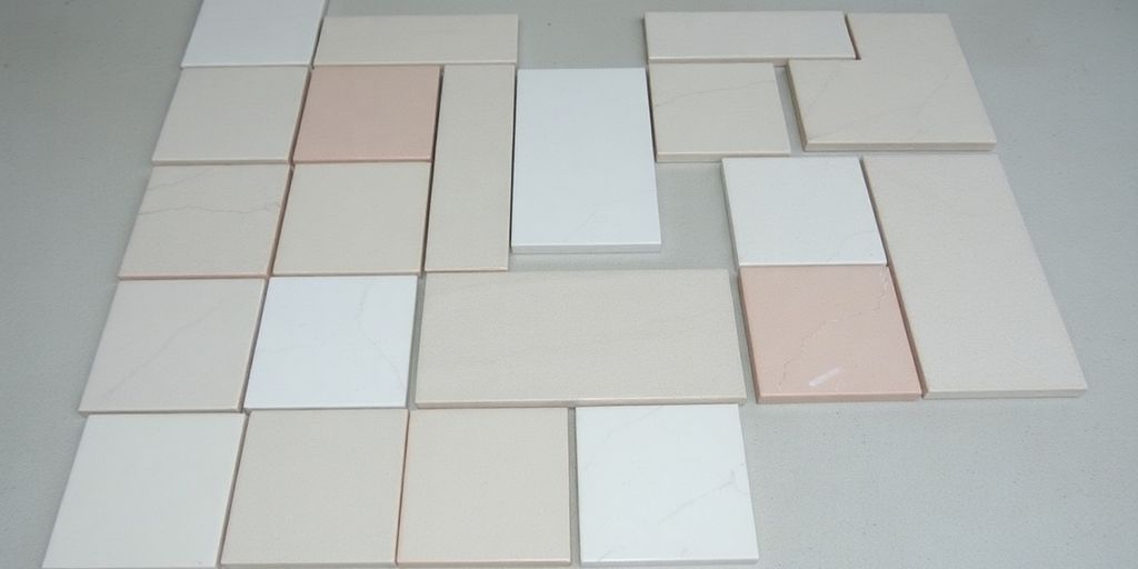 Various tile sizes in feet.