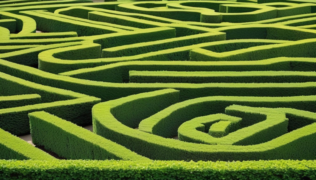 neatly trimmed garden hedges