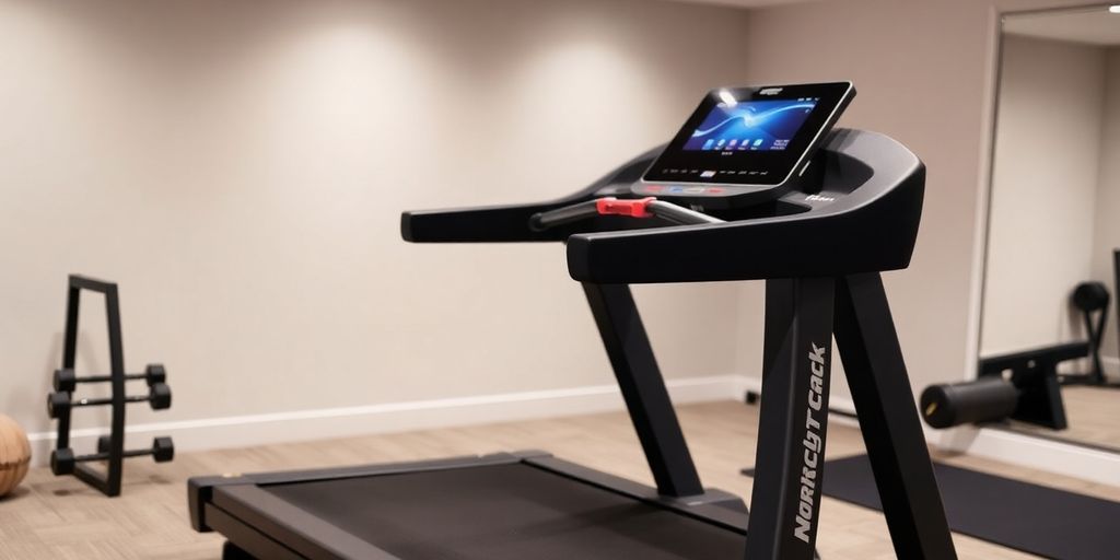 NordicTrack EXP 7i treadmill in a stylish home gym.