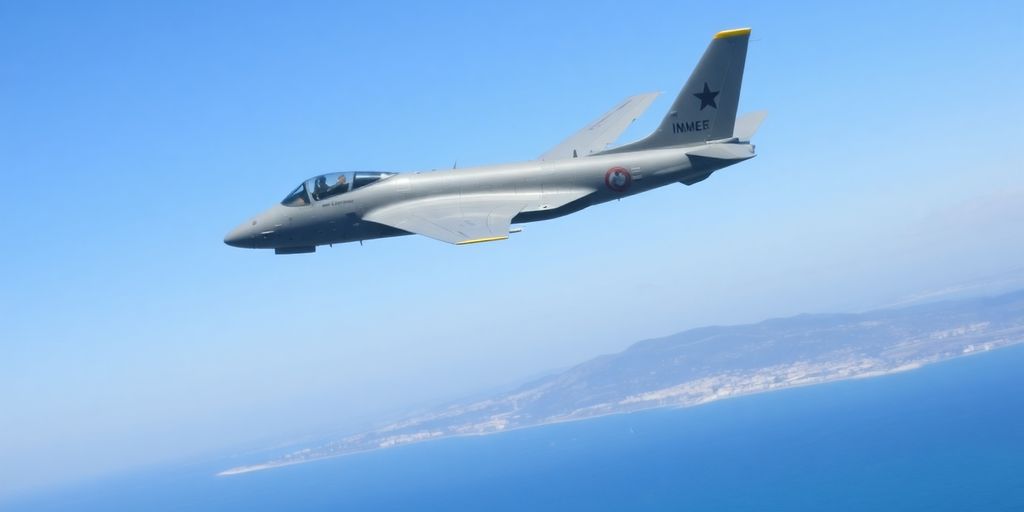 Avion militaire survolant la mer près de Toulon.