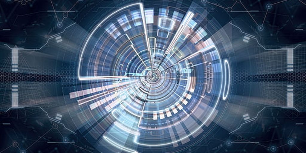 futuristic AI technology with coding elements