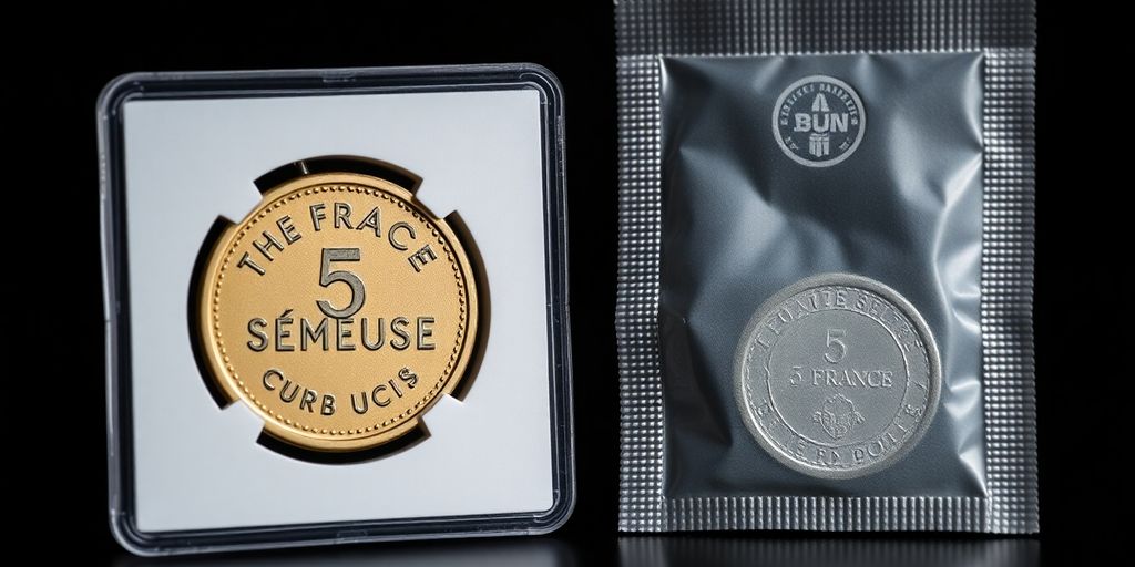 Pièce de 5 francs Semeuse, coffret et scellée.