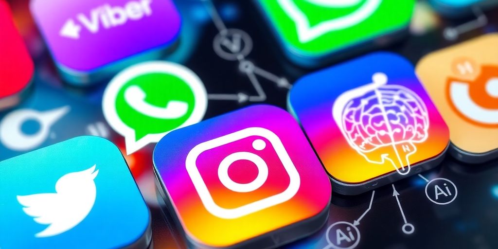 Ikone Viber, WhatsApp i Instagram povezane veštačkom inteligencijom.