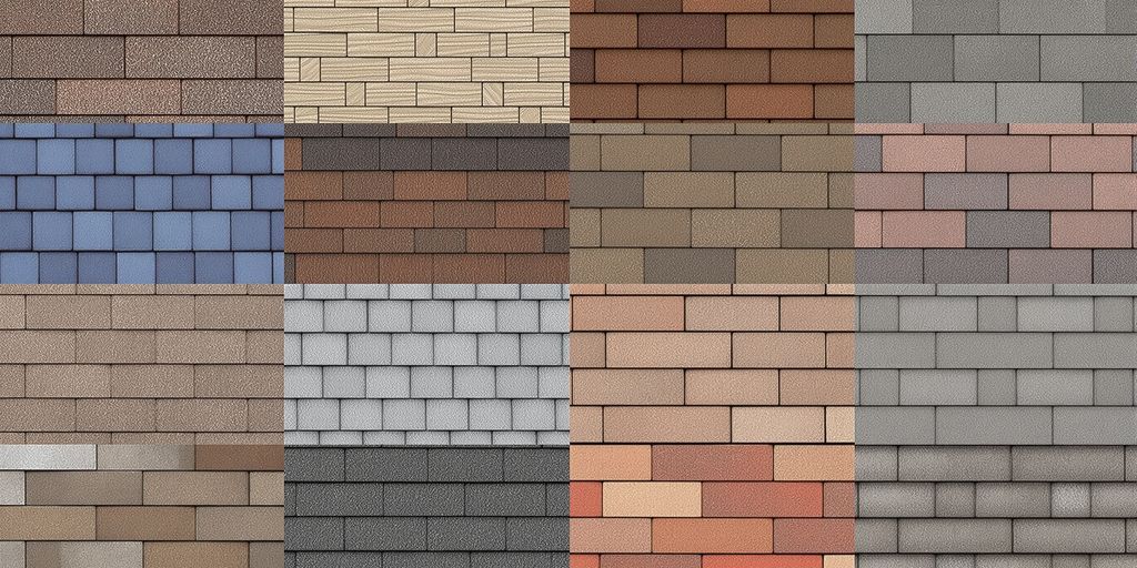 Diverse house roof materials and styles.