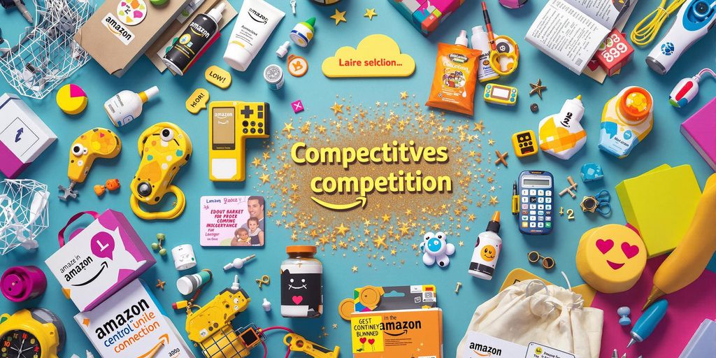 Colorful Amazon products illustrating competitive market dynamics.