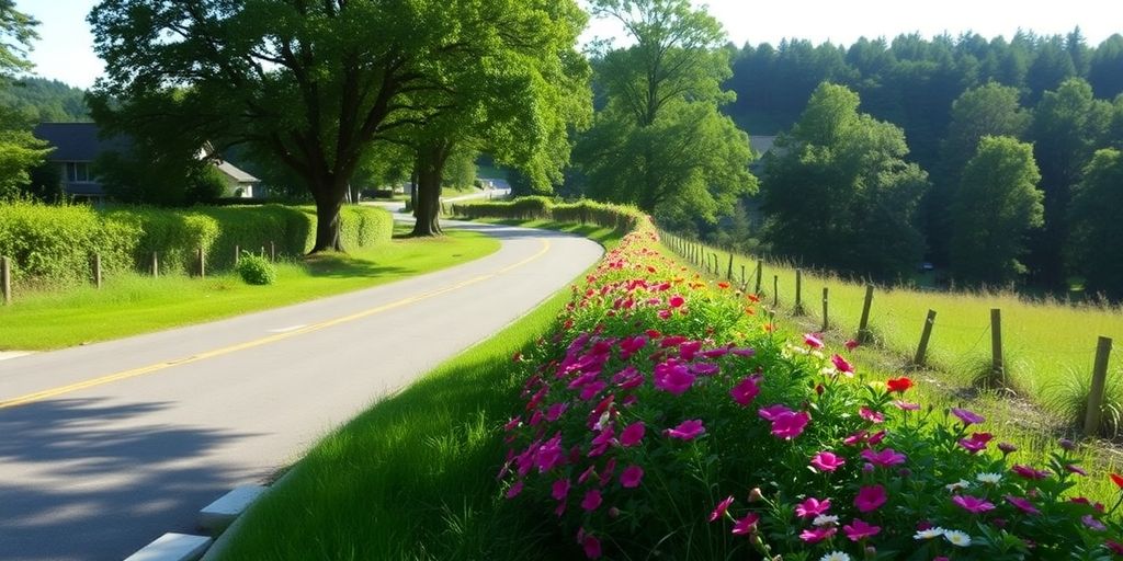 Scenic view of Morrison Hill Road surrounded by greenery.