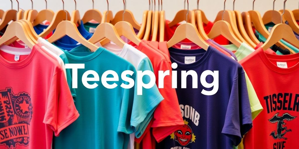 Colorful custom T-shirts showcasing Teespring's designs and styles.
