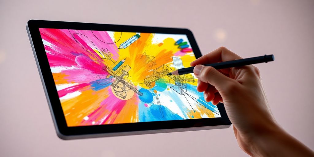 AI-generated art merging with human drawing.