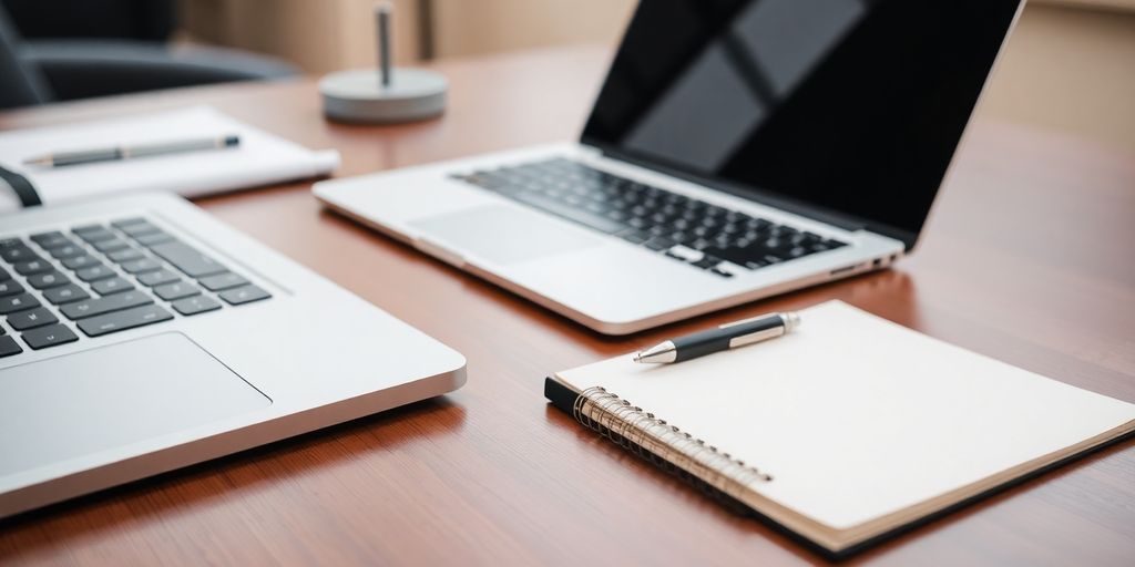 Professional workspace for an executive assistant position.