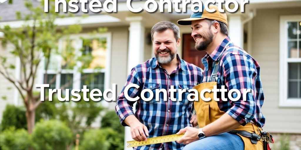 Contractor and homeowner discussing house repairs outdoors.