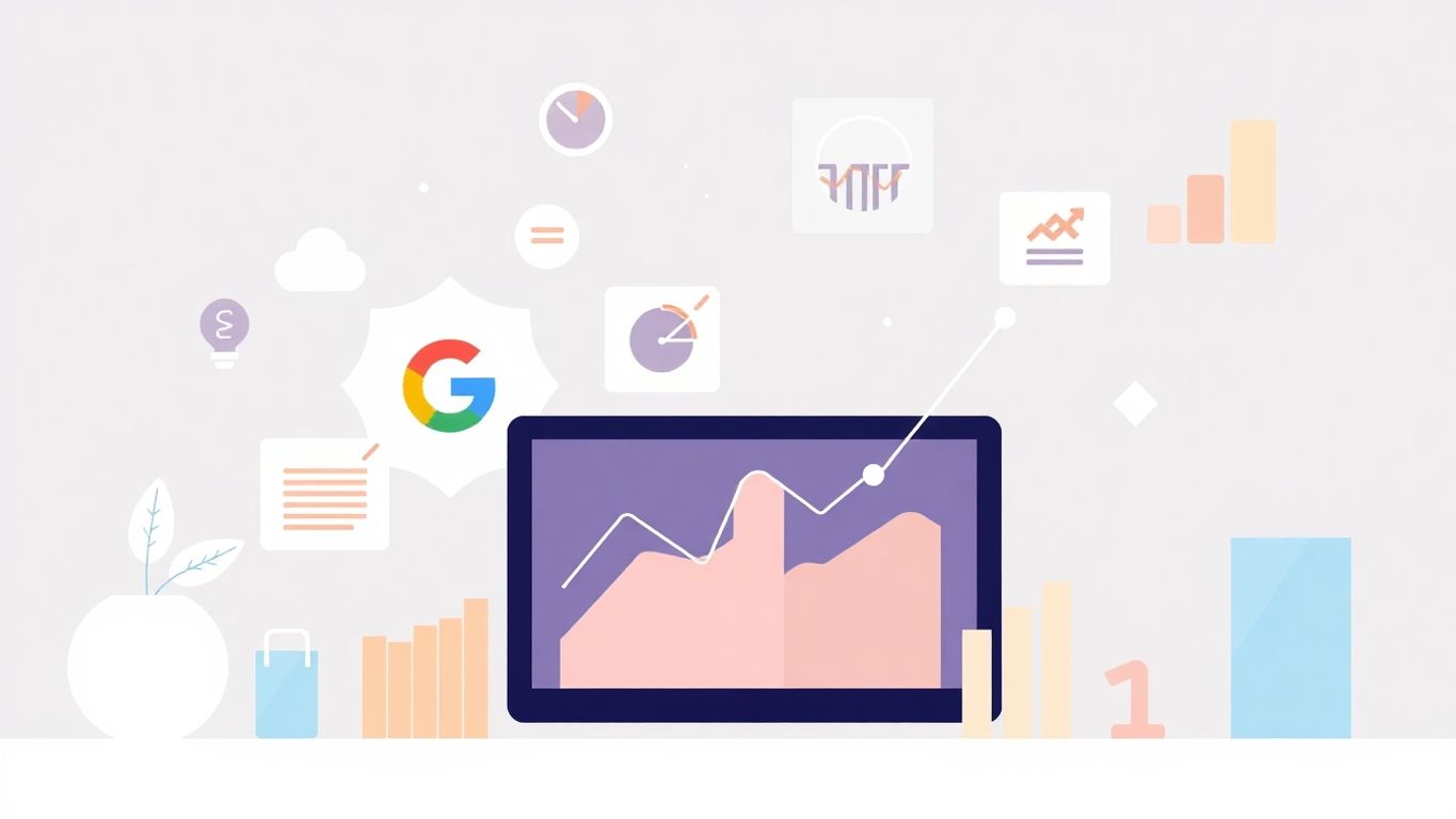 Moderne illustrasjon av digitale verktøy og analyse.