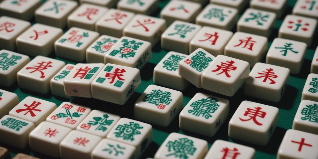 Close-up of Mahjong character tiles with intricate Chinese symbols, essential for understanding and gameplay.