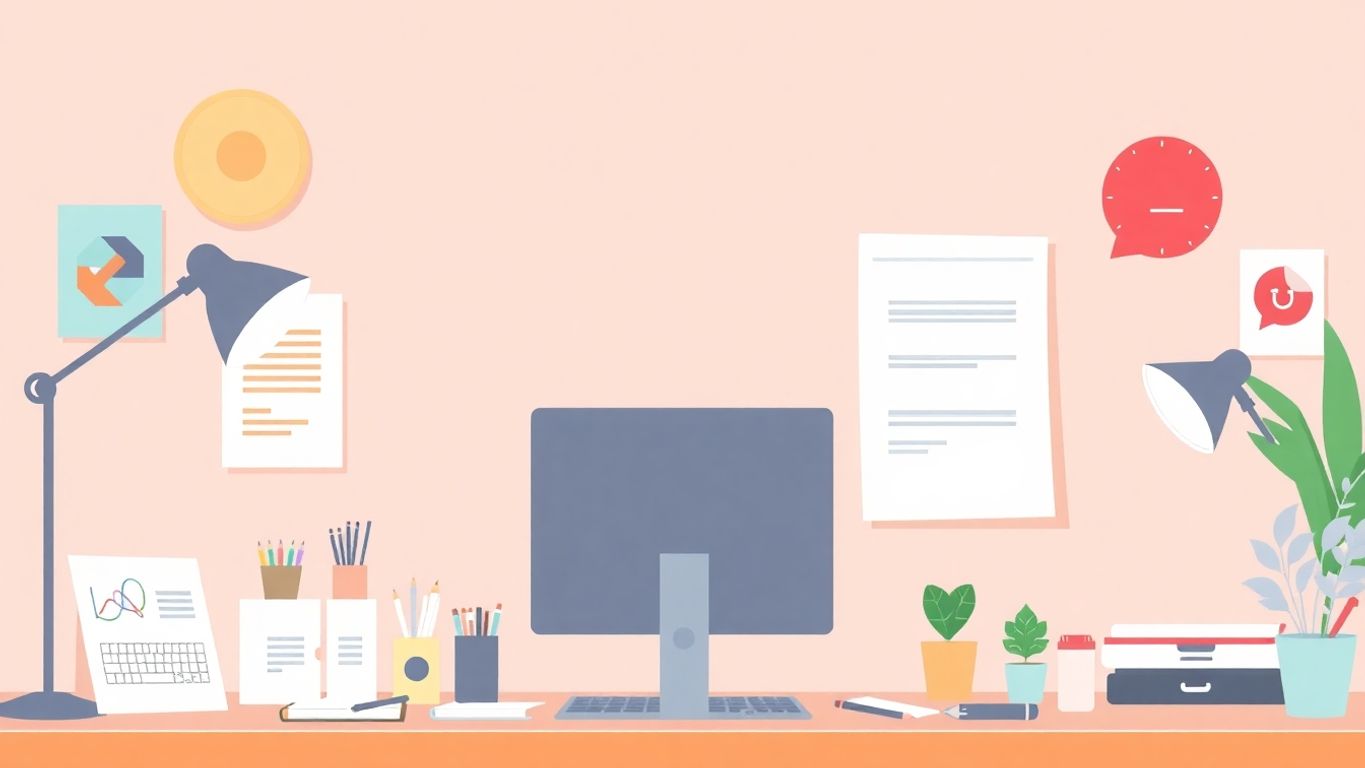 Moderne illustrasjon av designverktøy og arbeidsplass.