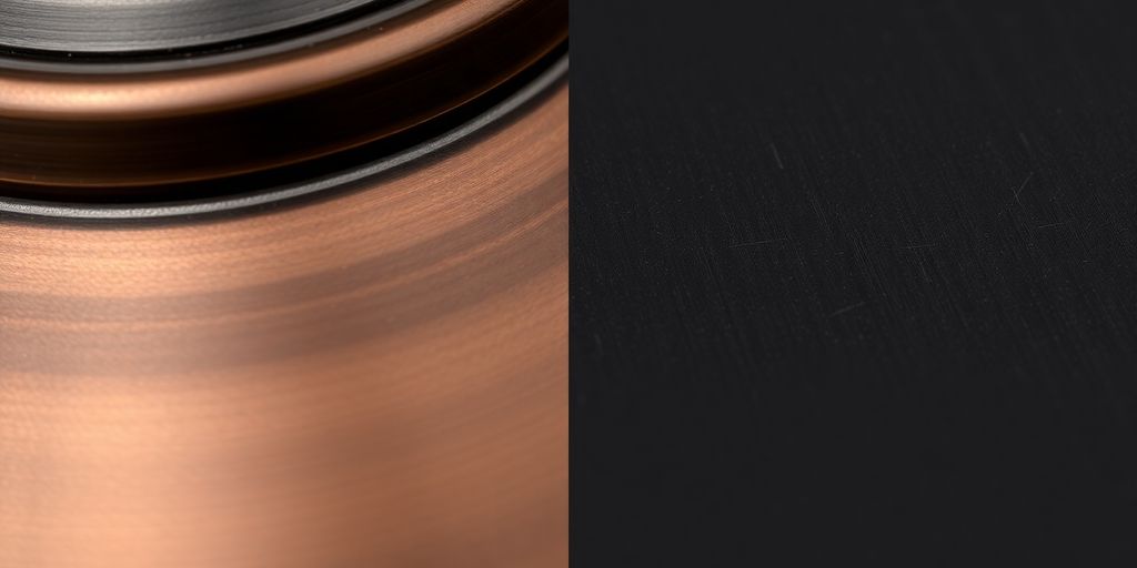 Bronze and black metal finishes side-by-side.