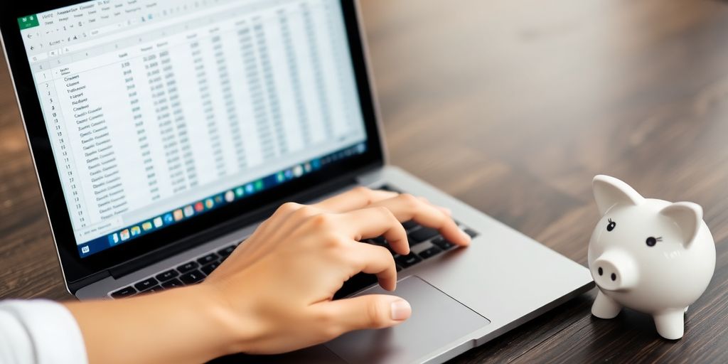 Person calculating retirement with laptop.