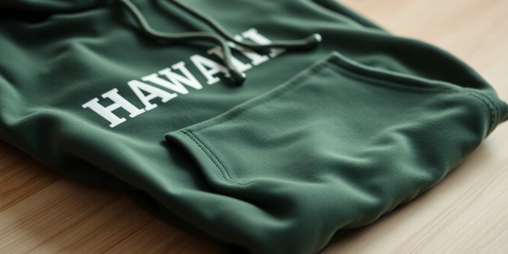 University of Hawaii hoodie hanging on a rack