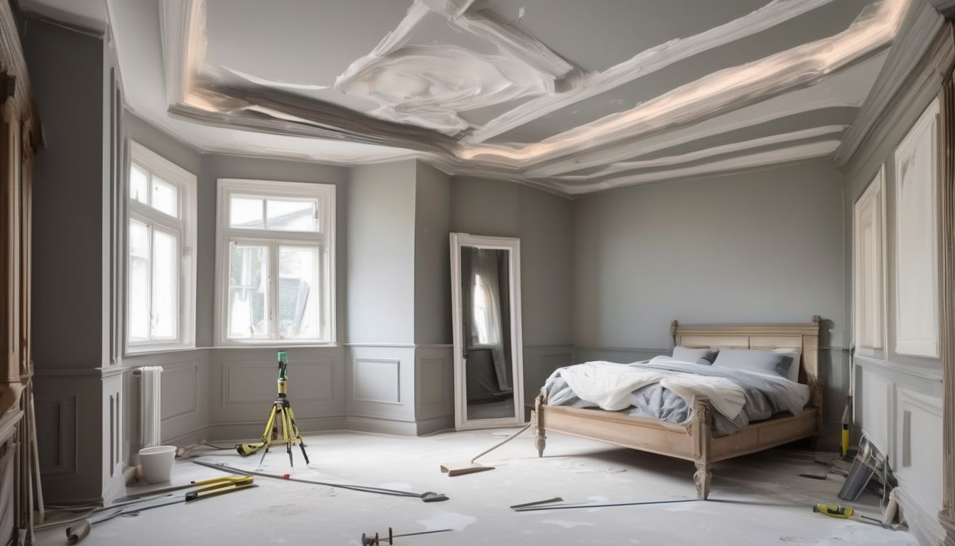professional plasterer using specialized tools